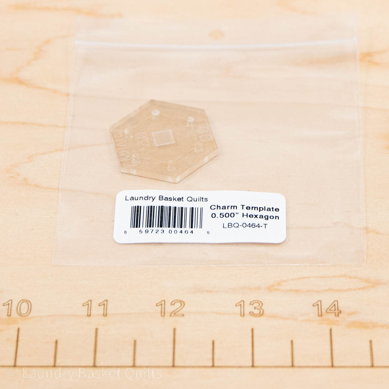 Charm Template 1/2" (0.5") Hexagon