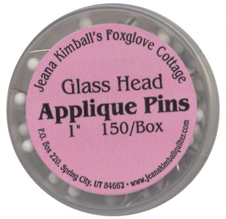 Applique Glass Head Pins - 1in 150ct