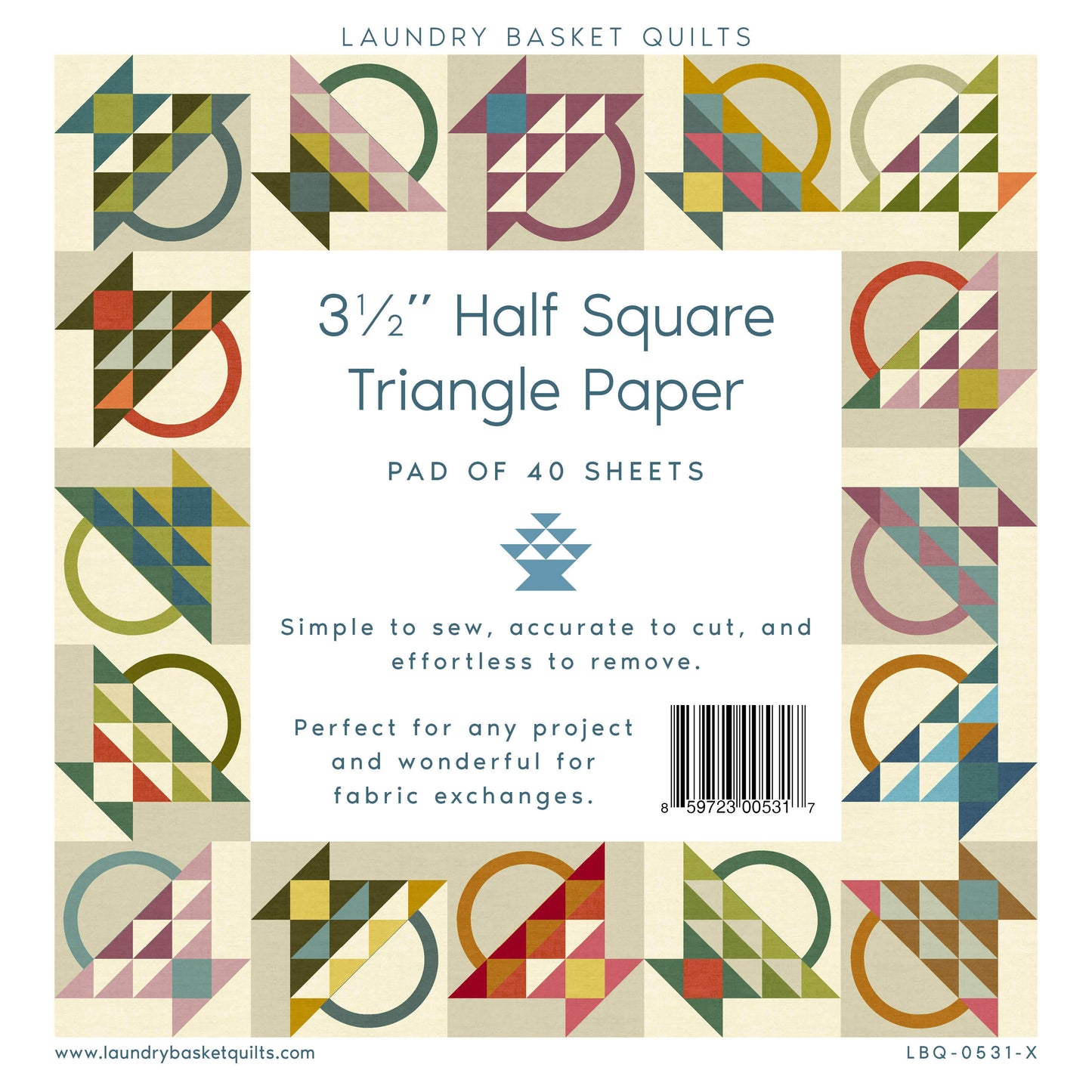 3½" Finished Triangle Paper - 10" x 10" fabric