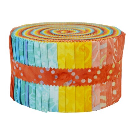 Java Batik Jelly Roll - Guava