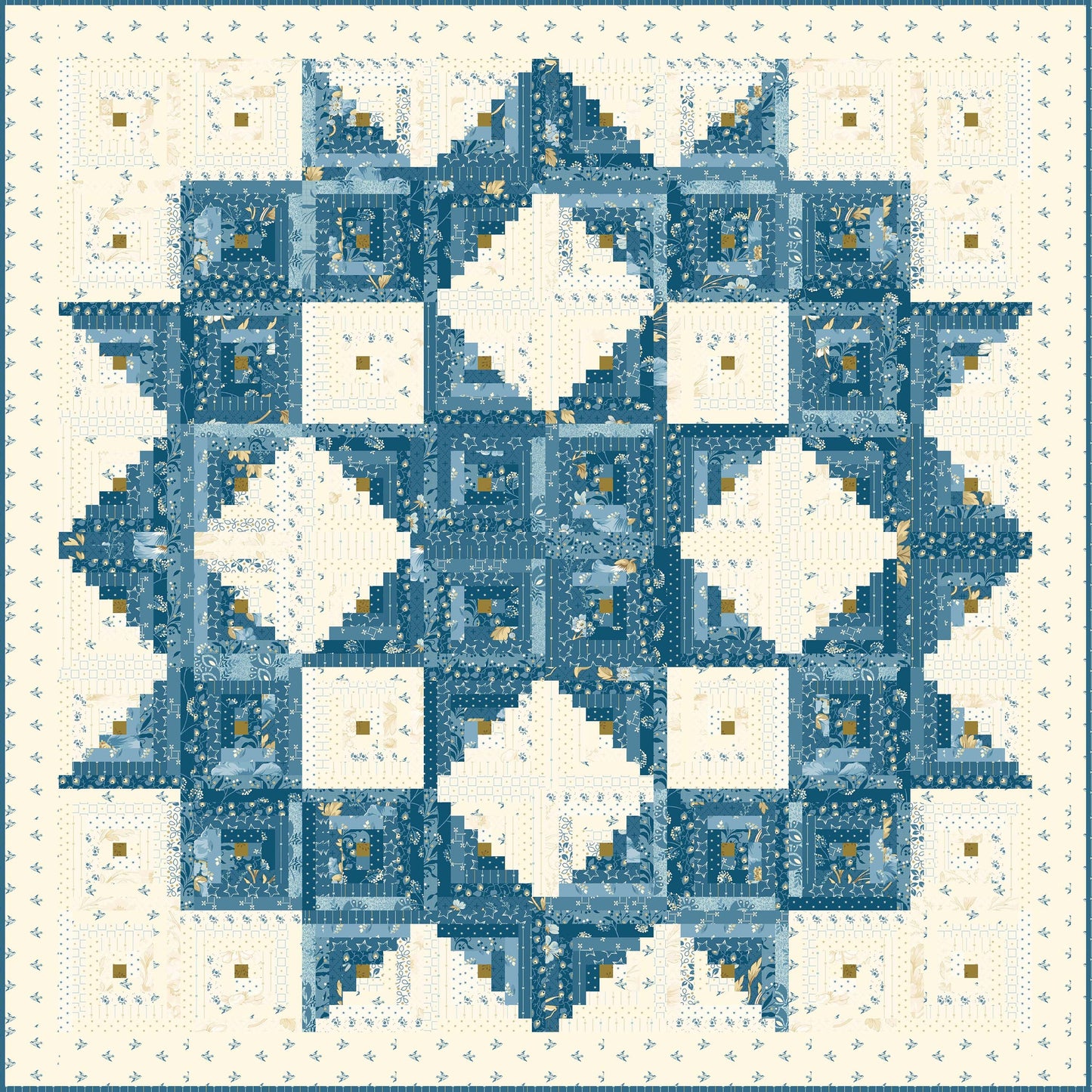 Broken Star - Log Cabin Fabric Kit