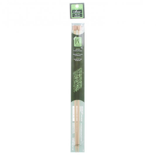 Clover Takumi Bamboo 13in Single Point Knitting Needle Size 10