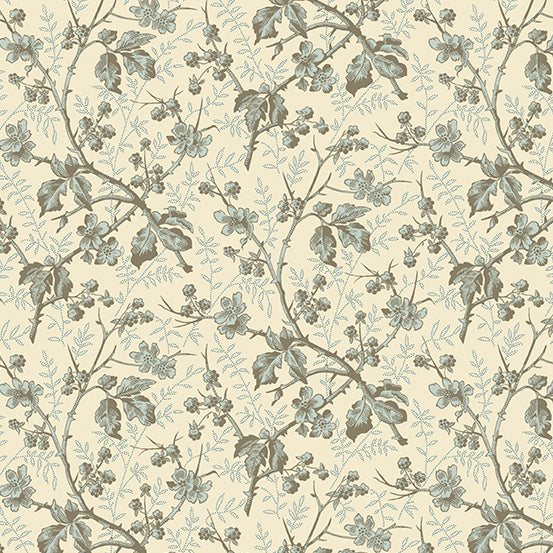 Cocoa Blue Prints - 1 yard