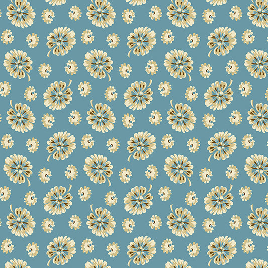 Cocoa Blue Prints - 1 yard