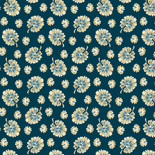 Cocoa Blue Prints - 1 yard