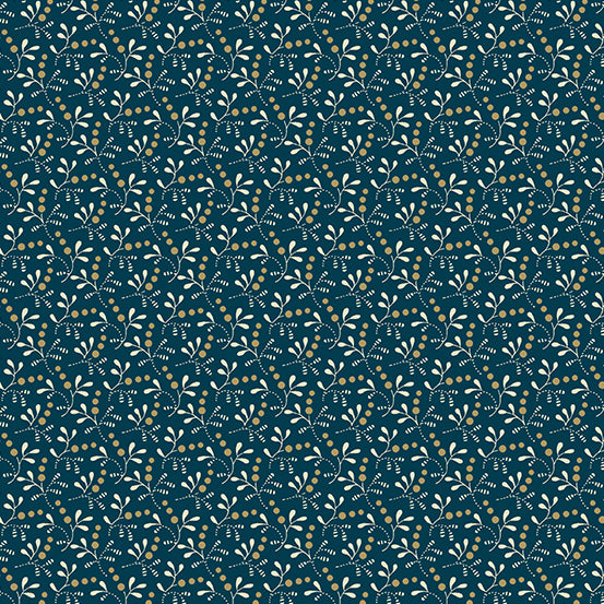 Cocoa Blue Prints - 1 yard