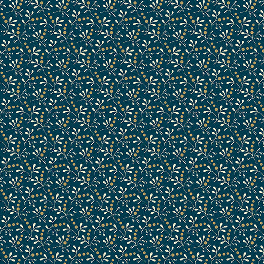 Cocoa Blue Prints - 1 yard