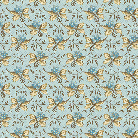 Cocoa Blue Prints - 1 yard