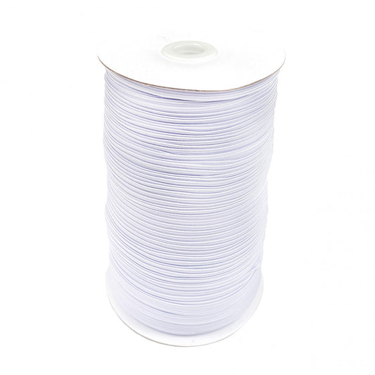 White Flat Elastic 1/8 inch x 1 yard