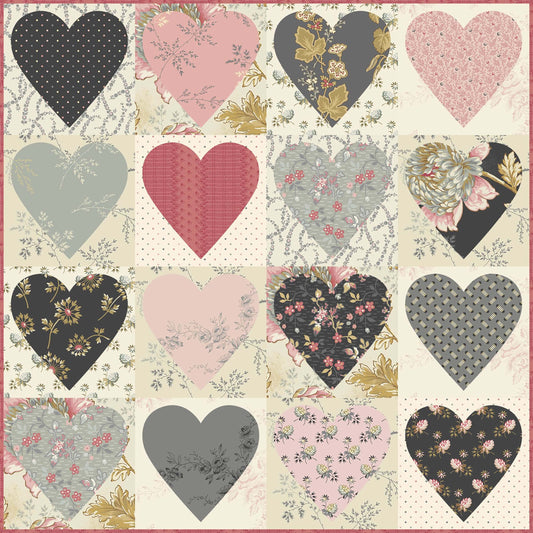 Heart to Heart Pillow Fabric Kit - Moonstone