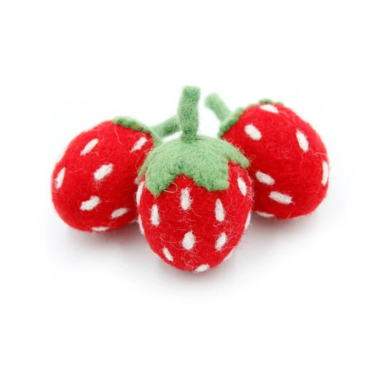 Felt - Red Strawberry Light Stem