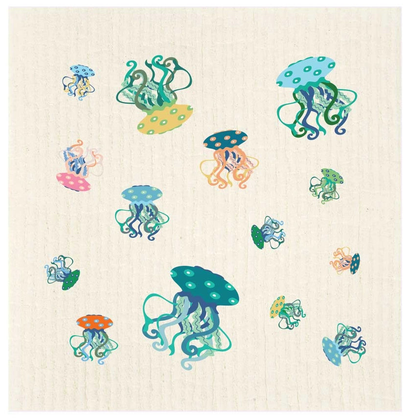 Jellyfish Confetti Swedish Dishcloth