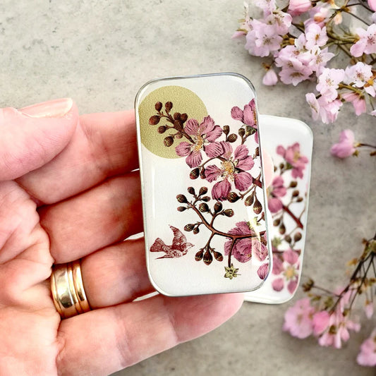 Cherry Blossom & Swallow Notions Tin - Small