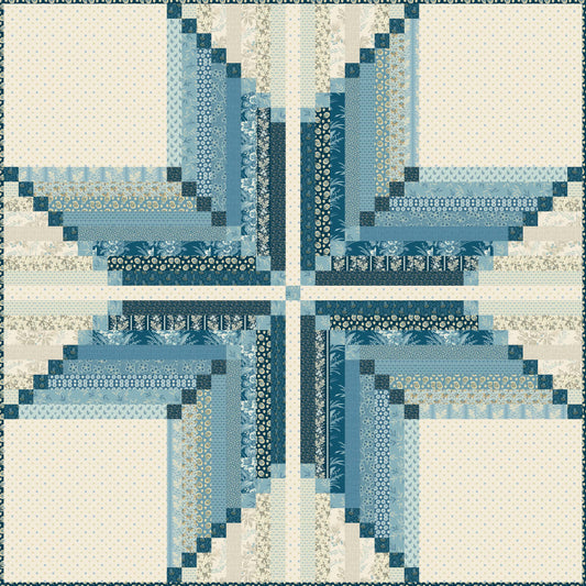 Virginia Star - Jelly Roll Cocoa Blue Fabric Kit