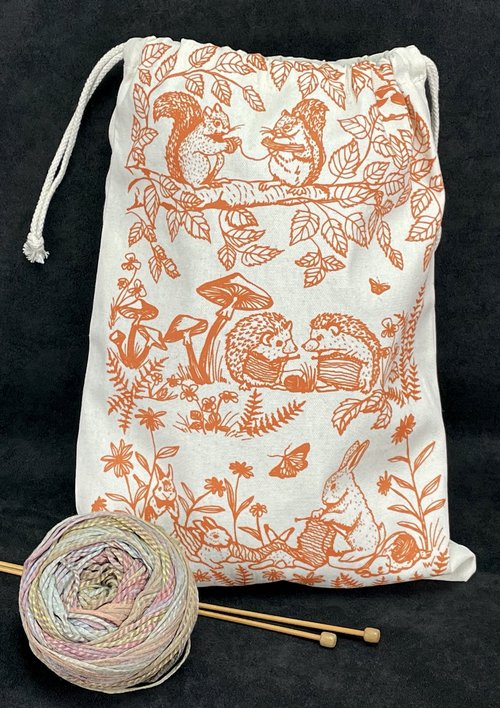 Woodland Drawstring Project Bag