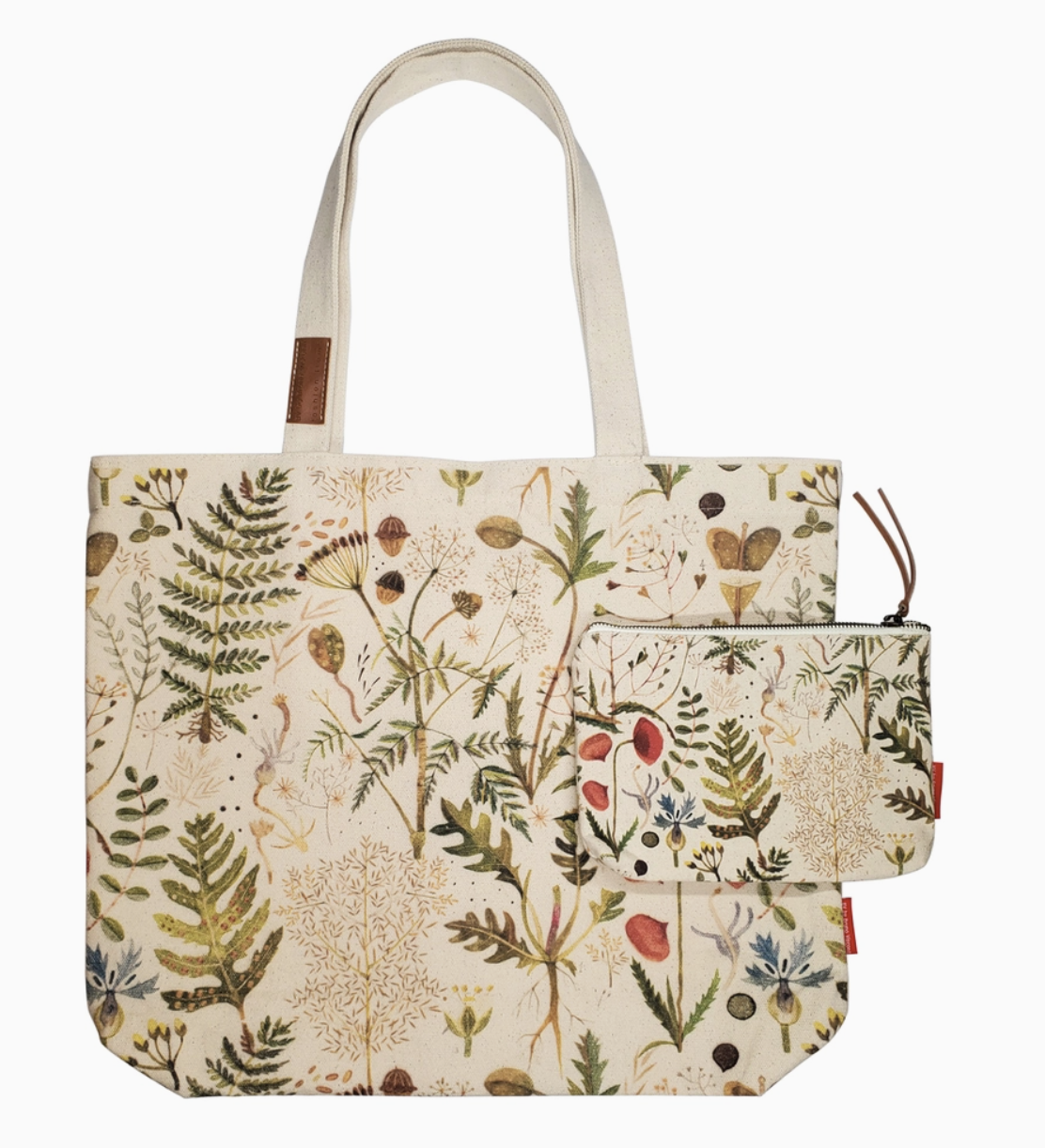 Canvas Tote Bag - Greens and Flowers