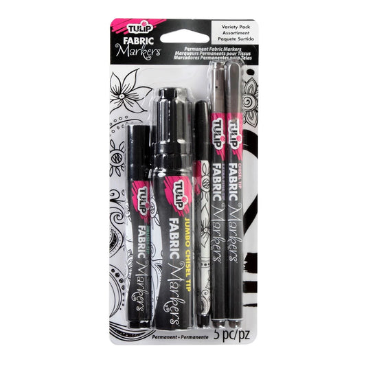 Variety Pack Fabric Markers Black