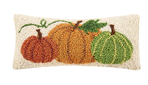 Wool Hook Pillow - Pumpkins