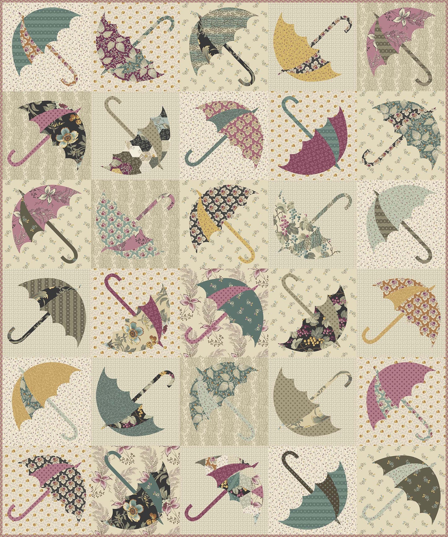 Dancing Umbrella - English Garden Fabric Kit