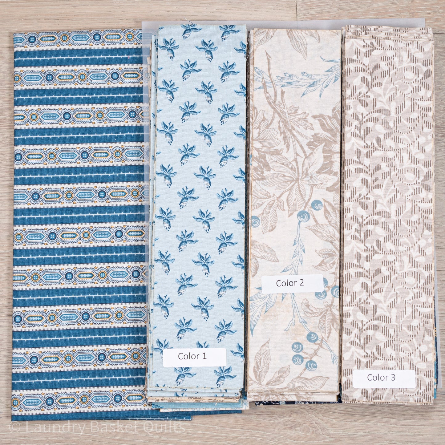 Trip Around the World - Cocoa Blue PRE-CUT Fabric Kit